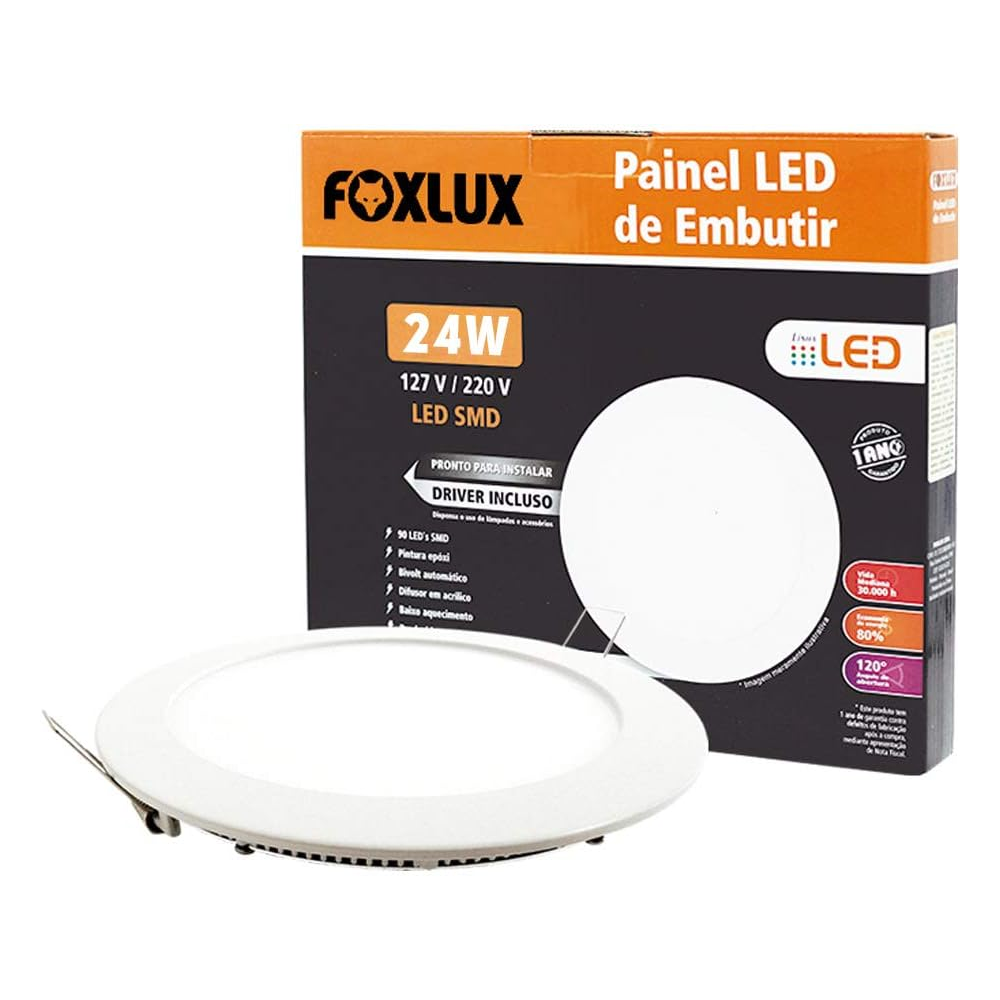 PAINEL LED EMB RED 24W 6500K FOXLUX