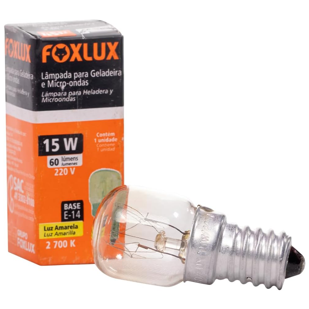 LAMPADA GELADEI/MICRO E14 FOXLUX 15W 220V