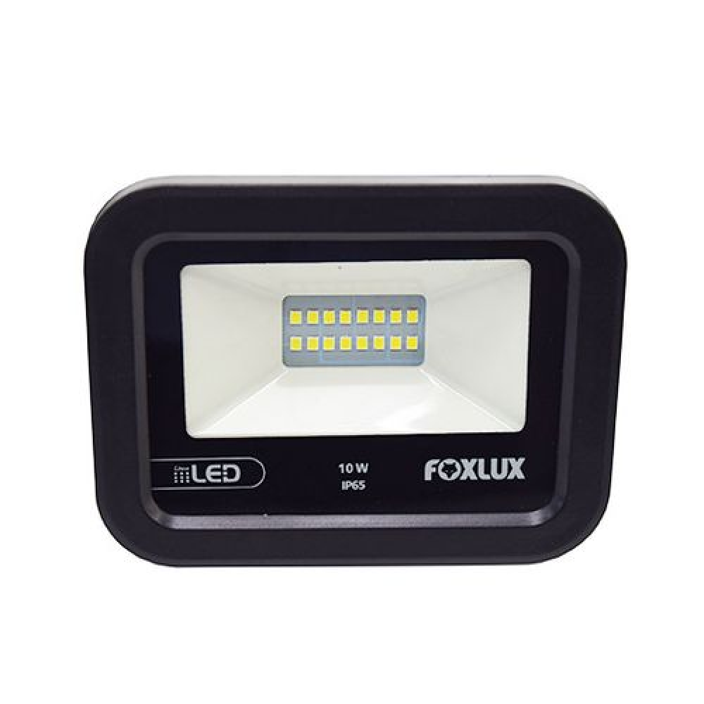 REFLETOR FOXLUX LED 10W PRETO 6500K