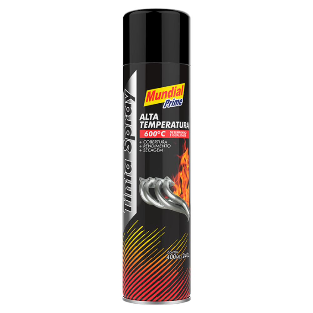 SPRAY MUNDIAL PRIME ALTA TEMP. PRETO FOSCO 400ML