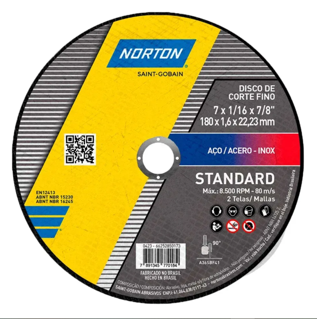 DISCO CORTE NORTON STANDARD 180X1.6X22.23
