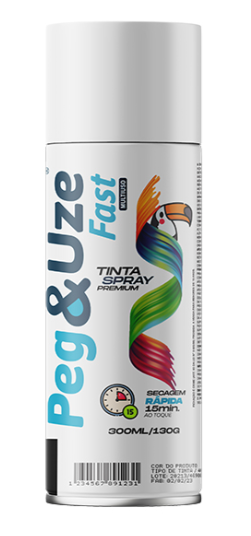 SPRAY PEG&UZE 300ML U-GERAL 6374 BRANCO FOSCO