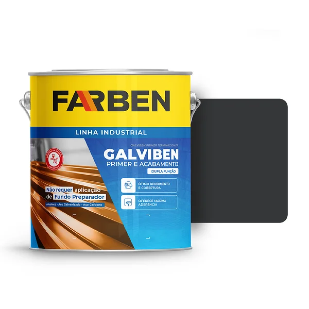 FARBEN LITRO ESMALTE GALVIBEN ACR PRETO