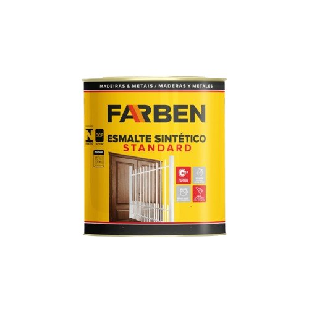 FARBEN LITRO ESMALTE PRETO FOSCO 900ML